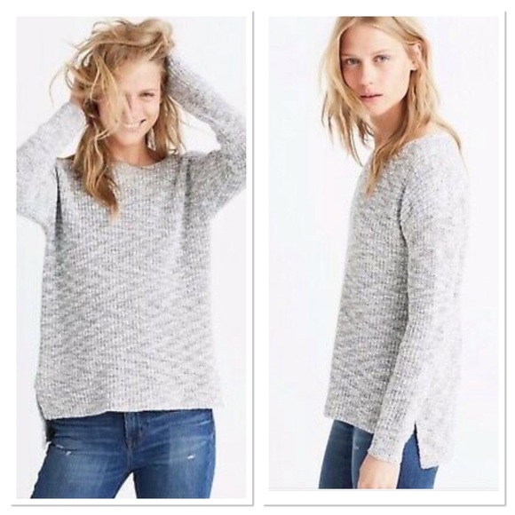 Madewell Sweaters - Madewell Gray Marled Cotton Eastbank Sweater